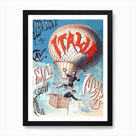 Italy, Hot Air Balloon Art Print