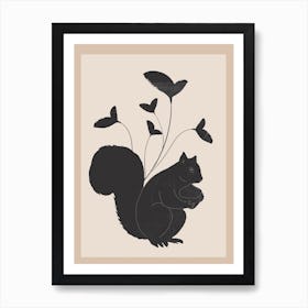 The Abstract Black Squirrel Art Print