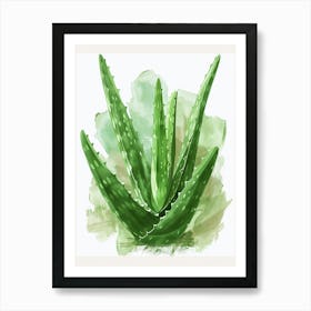 Aloe Vera Plant Minimalist Illustration 3 Art Print