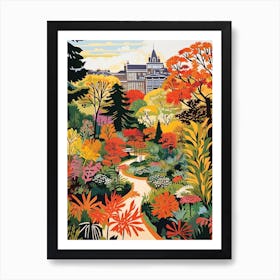 Royal Botanic Garden Edinburgh, United Kingdom In Autumn Fall Illustration 0 Art Print