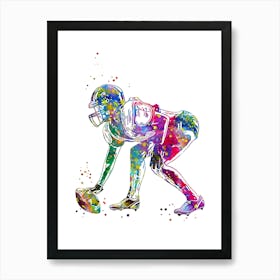 American Football Player Girl 1 Art Print