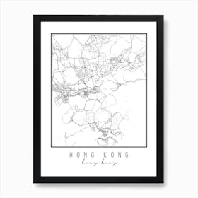 Hong Kong Hong Kong Street Map Art Print