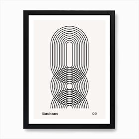 Geometric Bauhaus Poster B&W 9 Art Print