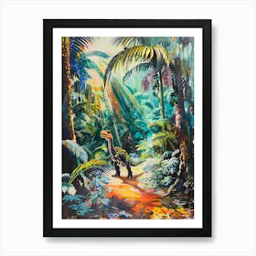 Dinosaur In The Sunlight In The Jungle Art Print