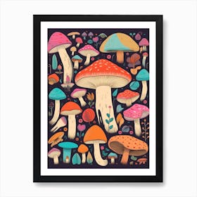 Funky Mushrooms 3 Art Print