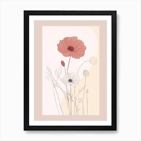 Flower Line Art Art Print