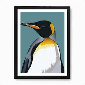 King Penguin Floreana Island Minimalist Illustration 3 Art Print