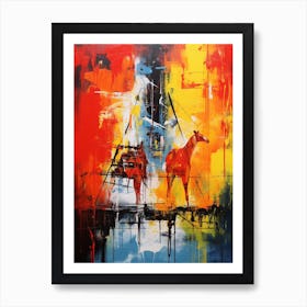 Giraffe Abstract Expressionism 4 Art Print