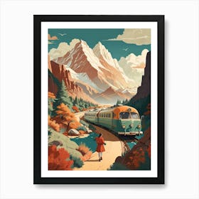 Train In The Mountains Art Print