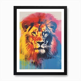 Lion Pop Art Risograph Inspired 3 Art Print