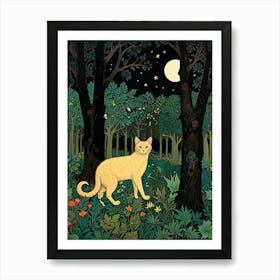 William Morris Cat In The Woods 2 Art Print