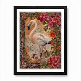 Greater Flamingo And Bougainvillea Boho Print 4 Art Print