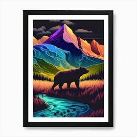 Bear In The Mountains 1 Art Print