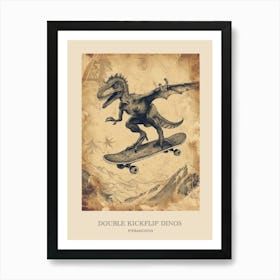 Pteranodon Vintage Dinosaur Poster 1 Art Print