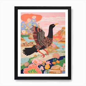 Maximalist Bird Painting Cormorant 2 Art Print