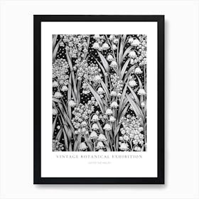 Lily Of The Valley 2 B&W Vintage Botanical Poster Art Print