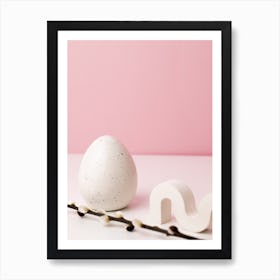 Easter Egg On A Pink Background Art Print