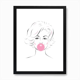 Marilyn Monroe Bubble Gum Portrait Art Print
