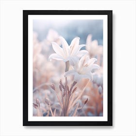 Frosty Botanical Lily 3 Art Print