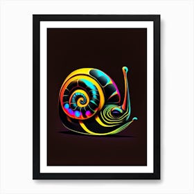 Snail With Black Background 1 Pop Art Art Print