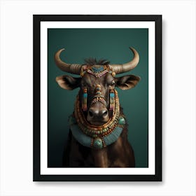 Wildebeest With Horns Art Print