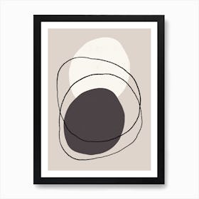 Brown Beige Abstract Art Print