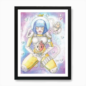 Heart-brain cosmonaut  Art Print