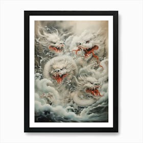 Japanese Dragon Illustration 5 Art Print