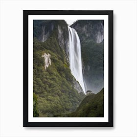 Bridal Veil Falls, New Zealand Realistic Photograph (3) Art Print