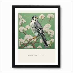 Ohara Koson Inspired Bird Painting American Kestrel 2 Poster Art Print