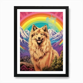 Himalayan Wolf Retro Colourful 3 Art Print