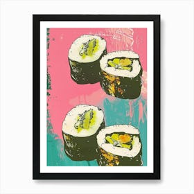 Sushi Duotone Silkscreen Art Print