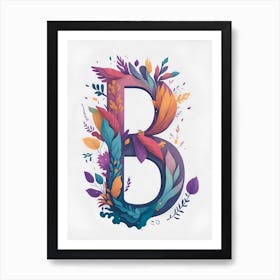 Colorful Letter B Illustration 6 Art Print