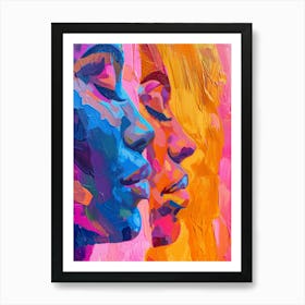 Two Women In Bright Colors Art Print