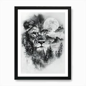 Lion In The Forest 10 Art Print