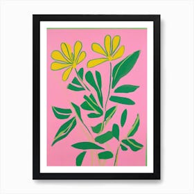 Pink and yellow Flowers Affiche