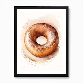 Cinnamon Sugar Donut Cute Neon 2 Art Print