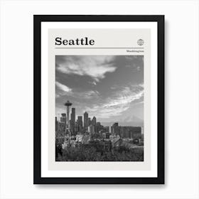 Seattle Black And White Art Print