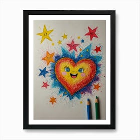 Heart With Stars 2 Art Print