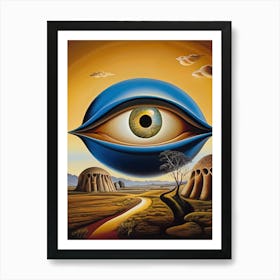 Surreal Eye & Abstract Elements Modern Surrealist Art Print