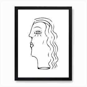 Portrait Of A Woman Line Art Art Print