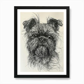 Affenpinscher Dog Line Sketch Art Print