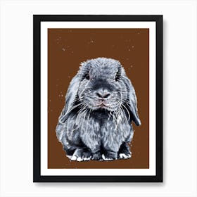 Grey One On Roast Peach Art Print