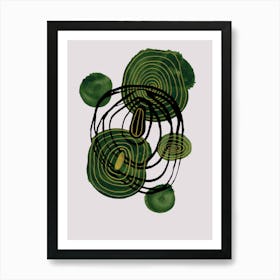 Lines and Green 1 Art Print