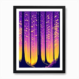 Forest At Night 5 Art Print