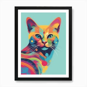 Colorful Cat Painting 1 Art Print