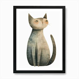 Nebelung Cat Clipart Illustration 1 Art Print