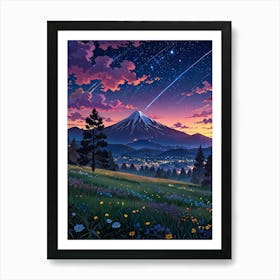 Night Sky Anime aesthetic 47 Art Print