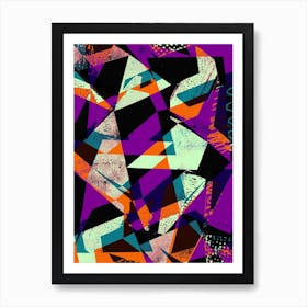 Purple And Orange Geo Art Print