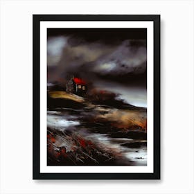 Lone House On A Stormy Night, Brooding, Moody Aesthetic  Affiche